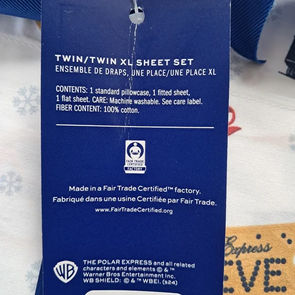 Pottery Barn Kids Polar Express Twin Sheet Set Holiday Train Bedding NEW - Picture 2 of 3